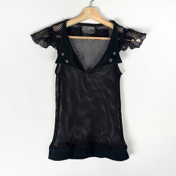 Vintage Lip Service SAMPLE 2002 Black Carlisle's Cargo Cutie Raid Y2K Goth Top - Picture 1 of 16